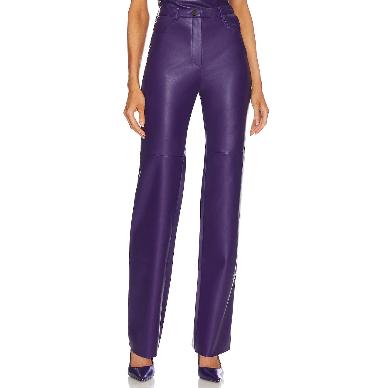 Cultnaked Killa Trouser Pants Faux Leather Purple Aso Megan Fox Sz Xl 310 3k6